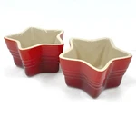 2PC Le Creuset Cerise Red Star Shaped Ramekins Stoneware Baking Dishes. Fixed Price $22.49.