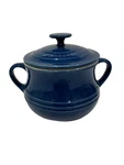 Small Creuset Mini Petite Round Cocotte Casserole Blue 4. Fixed Price $30.00.
