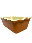 Emile Henry France Ceramic Ruffled Loaf Pan Scalloped Bread Baking Dish Melon. Fixed Price $34.99.