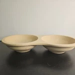 The Pampered Chef Stoneware Double Bowl Egg Cooker Microwave Or Oven #5133 R2. Fixed Price $10.00.