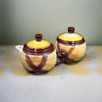 Vintage Hand Painted Glazed Kilns Vernonware Organdie Sugar & Cream Set. Fixed Price $49.99.
