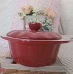 1.5 Quart Casserole/baking Dish Tomato Red W/lid-good Condition Kitchen Gadget. Fixed Price $14.98.