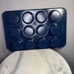 Caraway Ceramic 12-CUP Muffin Pan -non-stick Baking Oven Safe 550 Navy Blue. Fixed Price $42.50.