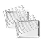 Baking With Set 2 Sheets + , Stainless Steel Cookie Half .... Fixed Price $22.92.