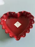 Emile Henry French Ceramic Ruffle Heart Pie Dish. Fixed Price $95.00.