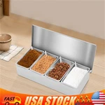 Kitchen Spice Sets 4SLOT Stainless Seasoning Box Storage Container Condiment Jar. Fixed Price $29.25.