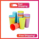 Pumtus 24 Pack Reusable Plastic Cups, 13 Oz Colorful Unbreakable Water Tumbler,. Fixed Price $22.43.