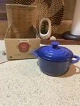 Nib Creuset Petite Round Casserole .25L 8 Ounce Blue Baking Dish With Lid. Fixed Price $24.00.