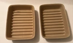 The Pampered Chef Stoneware Pan #5113 Roasting 9 X 6.75 1.75 Lot 2. Fixed Price $29.74.