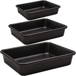 3-PACK Roasting Pan Set, Nonstick Baking Tray 8.6", 10.8", 12.5", Black. Fixed Price $39.65.