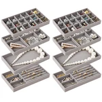Toyosport 8 Pcs Jewelry Drawer Organizers, Velvet Trays For Gray. Fixed Price $31.73.