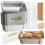 Gyreuni 80 Pack Aluminum Loaf Pans With Lids Stickers And Parchment Paper She.... Fixed Price $41.15.