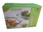 Kitchen Classics Pc Ovenware Bake Set 8X11" 1.5QT Lid 9" 2-6OZBPA Free New Box. Fixed Price $22.99.