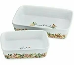 Martha Stewart 2 Piece Baking Dish Set Stoneware Harvest Foliage, Box Damaged. Fixed Price $39.99.