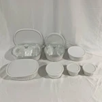 Corningware French White 17-PC Round/oval Bakeware Set,. Fixed Price $94.99.