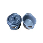 Staub Cocotte Mini Oval 11 Black Cast Iron/ceramic W/ Lid, And Unlidded Gray. Fixed Price $35.99.