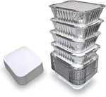 Spare Essentials 55 Pack - Small Foil Pans With Lids Aluminum 1 Lb, Silver. Fixed Price $27.02.