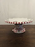 Vtg World Bazaars Inc. Holiday Treasures Ceramic 11.5" Cake Pedestal Stand. Fixed Price $34.39.