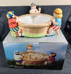 Vintage Lotus Ceramic Family Picnic Serving Bowl Chip Dish W/ Box New Niob. Fixed Price $59.99.
