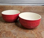 Staub Ceramics Bowl Set, 2 Pc, Cherry Red - En France, New. Fixed Price $35.00.