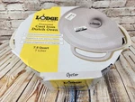 Lodge 7.5 Quart Enameled Cast Iron Dutch Oven Oyster White For Baking New. Fixed Price $89.00.