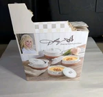 Dolly Parton Set Of 4 6.5 Oz Speckled Stoneware Casserole Dishes With Lids. Fixed Price $19.99.