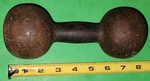 Antique One Piece Solid Cast Iron Dumbbell 6LB 2OZ Nice Rust Patina. Fixed Price $17.49.