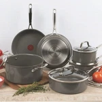 T-fal Ceramic Excellence Nonstick 10-PIECE Cookware Set Pots & Pans In Grey New. Fixed Price $99.95.