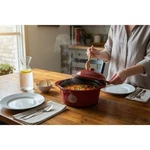 Handcrafted Portugal Ceramic Dutch Oven Casserole Dish Red Very Good 9.5IN. Fixed Price $24.24.