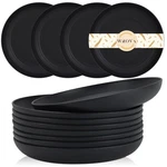 Wrova Wheat Straw Plates - 8 Unbreakable Dinner Set Inch, Black. Fixed Price $24.19.
