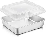 Teamfar 9 X Inch Square Cake Pan, Stainless Steel Baking With Lid. Fixed Price $23.32.