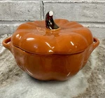 Staub Pumpkin Casserole Dish 0.5QT Burnt Orange Elegant Design Oven Safe. Fixed Price $23.99.