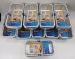 (set Of 10) Ez Foil Pack Loaf Pans 8 In X 3/4" 1/2" (50 Pieces)***. Fixed Price $59.99.
