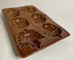 Crate & Barrel Glazed Ceramic Cakelet Pan Form Acorn Pumpkin Oak Leaf Fall. Fixed Price $29.99.