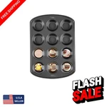 Perfect Results Non-stick 12-CUP Muffin Pan Silver Alloy Steel Baking Tool. Fixed Price $24.57.