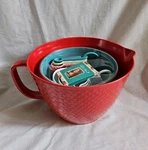 Pioneer Woman Mixing Bowl W/spout Measuring Cups Spoons Set - New. Fixed Price $45.00.
