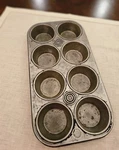 Vintage "king Of Bakeware" 8 Count Cupcake Muffin Tin Baking Pan. Fixed Price $9.00.