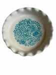 The Pioneer Woman Turquoise Floral Paisley Scalloped Pie Plate Baking Dish. Fixed Price $19.99.