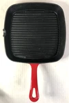 Cuisinart Cast Iron Square Grill Pan Red Enamel C139-23 1/4. Fixed Price $14.75.