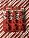 Silicone Holiday Gingerbread Woman Cupcake Pan 12"X10" Red New Trudeau Cook. Fixed Price $10.00.