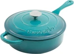 Crock Pot Artisan 3.5 Quart Enameled Cast Iron Deep Saut Pan With Self Basting. Fixed Price $100.59.