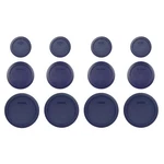 Pyrex (4) 7200-PC 7201-PC 7202-PC Blue Plastic Storage Lid Cover Set 4PK. Fixed Price $21.99.