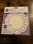 20 Pack Wilton Doilies 6" Round White New Sealed. Fixed Price $9.99.