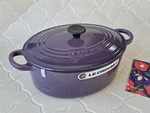 Creuset Oval Dutch Oven 25CM 3.5QT Cassis Purple Cast Iron Unused Nobox Scuff. Fixed Price $331.55.