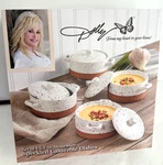 Dolly Parton Speckled Stoneware Casserole Dishes With Lids Set Of 4 6.5 Oz.. Fixed Price $12.95.