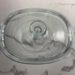 Pyrex Corning Ware F12C Oval Clear Glass Replacement Lid Fluted For French White. Fixed Price $10.00.