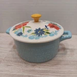 Pioneer Woman Blue Sweet Rose Mini Lidded Casserole Dish Stoneware 14.4 Oz. Fixed Price $13.50.