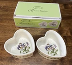 Portmeirion Botanic Garden Pansy Heart Shaped Ramekins 3.25" X New. Fixed Price $20.00.