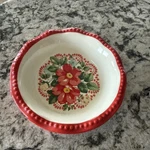Pioneer Woman Mini Pie Pans Vintage Floral Red Stoneware 5.5IN Dish. Fixed Price $15.00.