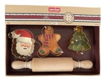 Zenker Christmas Tree Santa Gingerbread Man Rolling Pin Cookie Cutter Set 4 New. Fixed Price $20.00.